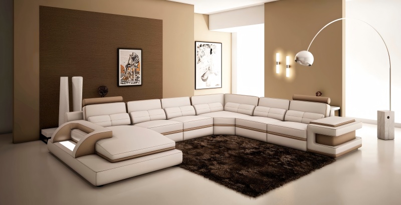 Một chiếc ghế sofa da tối giản cho cả gia đình