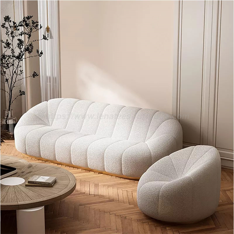 Sofa phòng khách lười phong cách màu kem