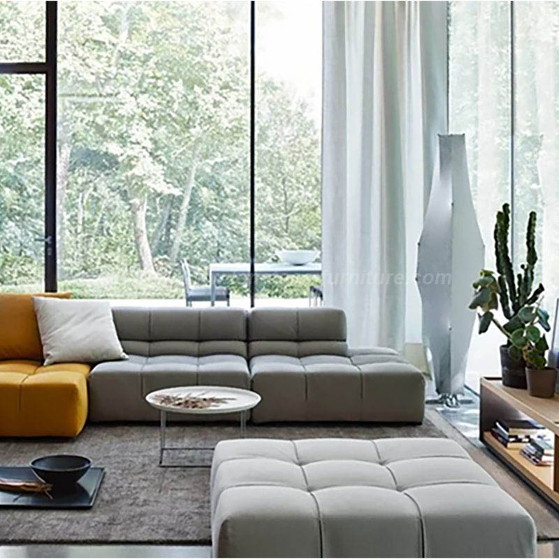 Sofa kết hợp vải cát đơn giản